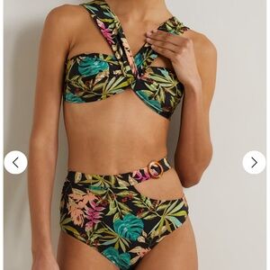 Patbo Tropicalia floral-print halterneck bikini top NWT